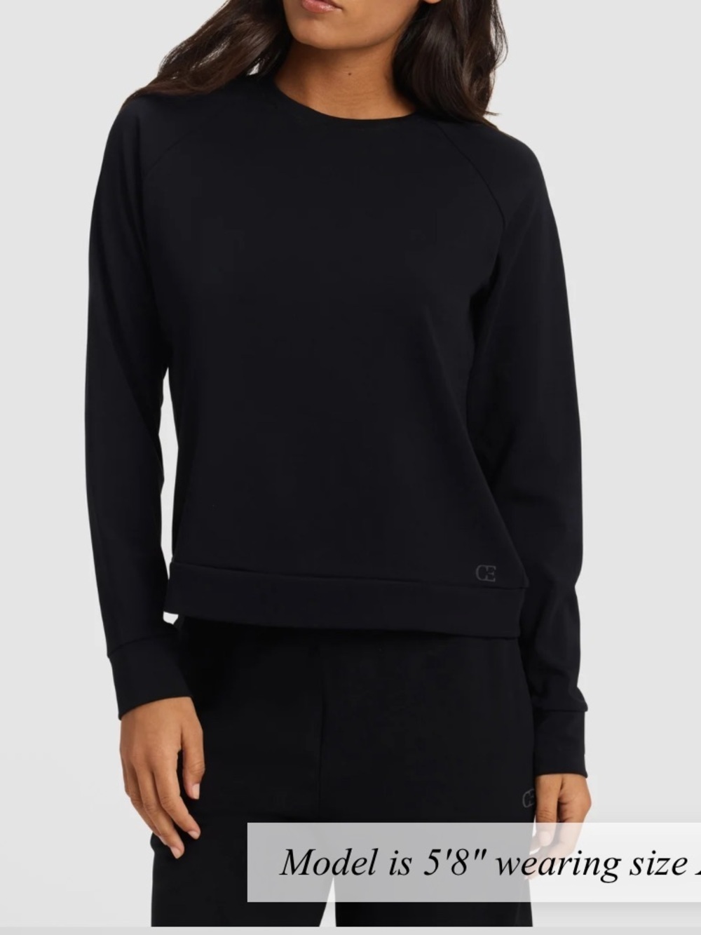 Cozy Earth Black Long Sleeve Super Soft Bamboo Blend Pullover Top